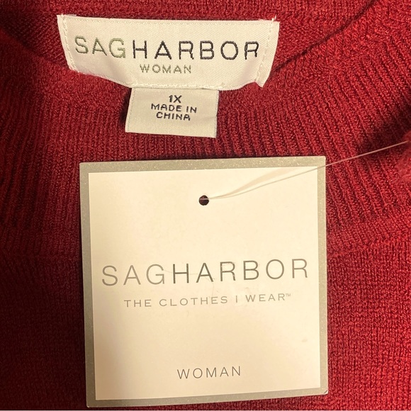 Sag Harbor Oxblood Warm Sweater Size 1X New With Tag! - Picture 3 of 14